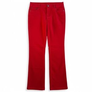 New J. Crew Favorite Fit Red Corduroy Pants Bootcut Cotton Spandex Size 4R